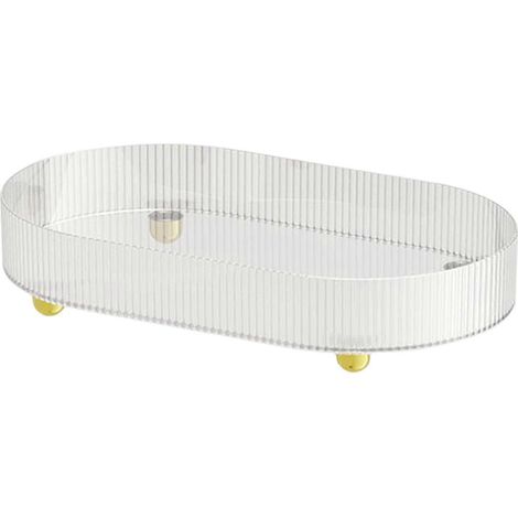 Serviertablett, Couchtischtablett, Obsttablett, Wohnzimmer-Parfümtablett, Badezimmertablett-Clear (1/4)