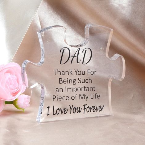 Cadeaux pour papa de la part de sa fille, Plaque puzzle acrylique « Papa », Cadeau d'anniversaire pour papa, Thanksgiving, Cadeaux de Noël pour papa, Cadeaux pour son père de la part de son fils (1/5)