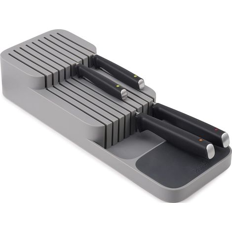 Knife Organiser, peut contenir jusqu'à 9 couteaux, organisation de la cuisine et rangement dans les tiroirs - compact, gris (1/5)