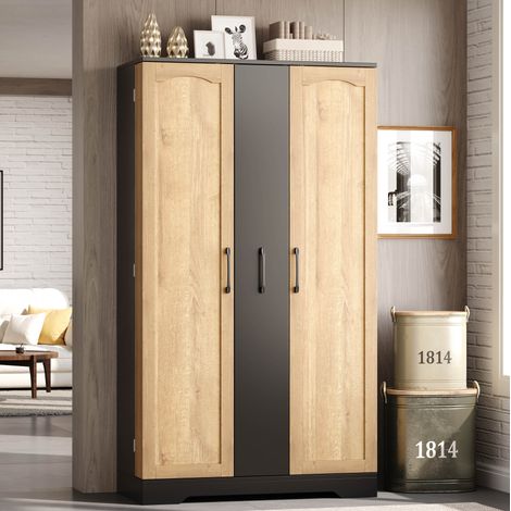 Mueble de cocina con especiero, 4 niveles extraíbles, MDF negro DESVIAE (1/5)
