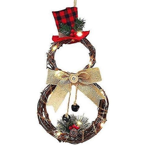 Couronne de Noël lumineuse, décoration de Noël, cadeaux de Noël (1/5)
