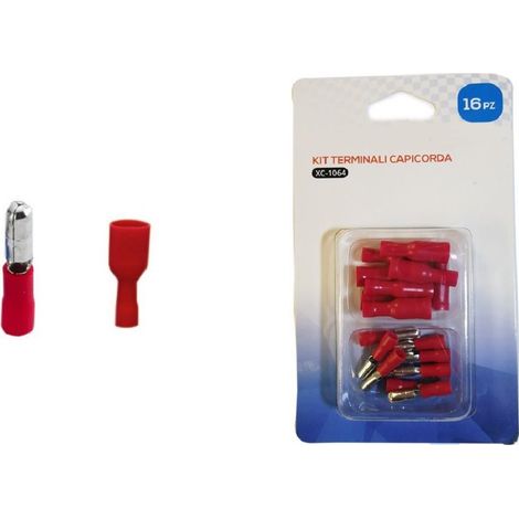 Wisdom - Kit 16 Terminali Capicorda Connettori Preisolati Frd1.25-156 Mpd1.25-156 Xc-1064 - (1/2)