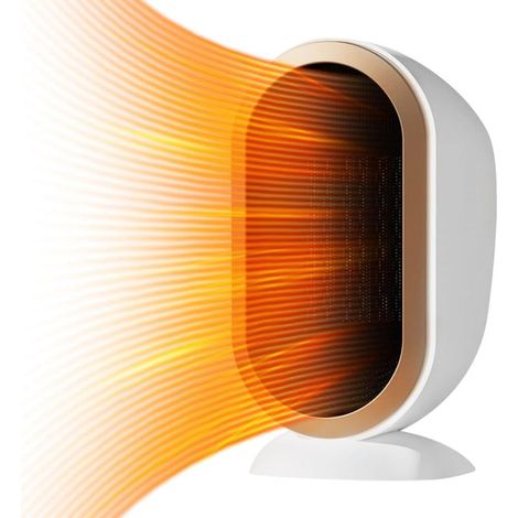 Blanc, Radiateur soufflant,1200W Chauffage Soufflant Céramique,Mini Radiateur Soufflant à Économie d'Énergie Silencieux,Protection Contre la Surchauffe et le Basculement, pour Chambre,Bain (1/5)