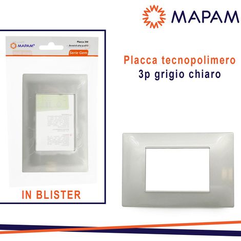 PLACCA 6003-04 3P GRIGIO CHIARO VMR-PLN TECNOPOLIMERO BLISTE