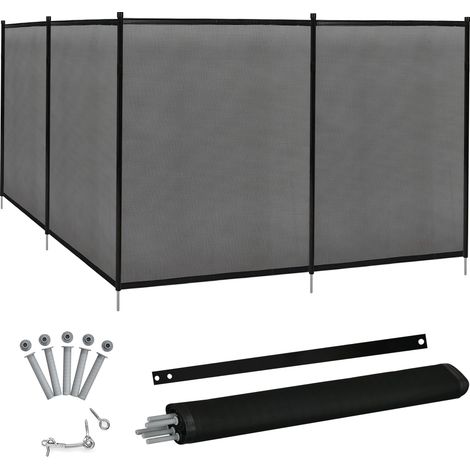 Set di 4 barriere di protezione per piscina 90 x 125 cm sicure ed estetiche in alluminio nero 200010624