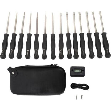 Kit 14 Outils Réglage Carburateur pour Moteurs 2 Temps Compatibles avec Tronçonneuses et Taille-Haies - Tachymètre Batterie Incluse- (1/5)