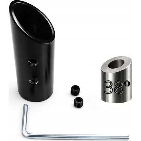 Support axial pour tube Ø16 mm, fixation garde-corps, angle 38°