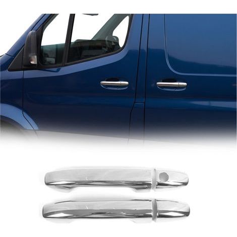 Poignées de porte pour Mercedes-Benz Sprinter 2018-2026, acier inoxydable, jeu de 4 pièces. (1/5)