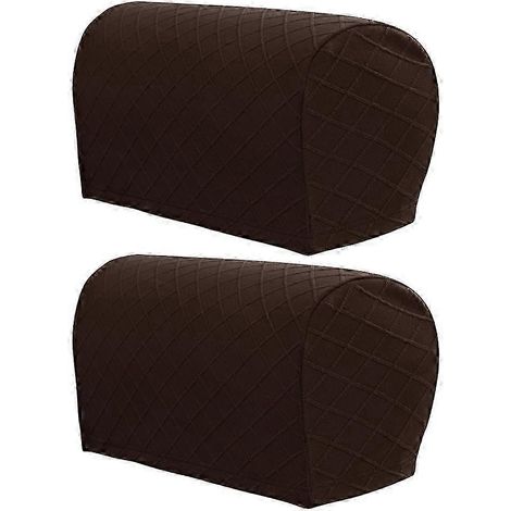 Housses d'accoudoirs de canapé (2 pièces), housses de protection pour meubles, housses d'accoudoirs pour fauteuil inclinable, marron foncé (1/5)