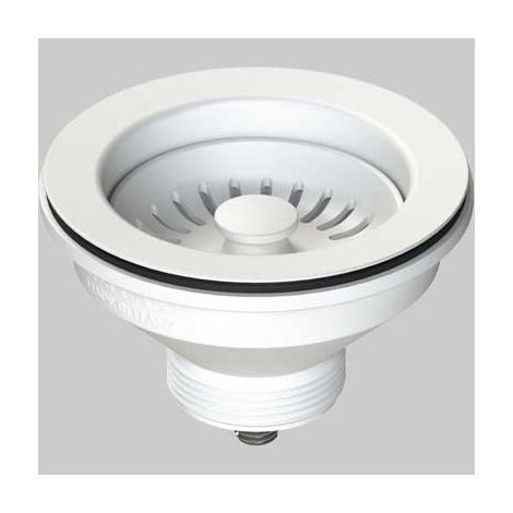 Piletta per Lavelli con Tappo Cestello Bianco Ø 114 l B Plast