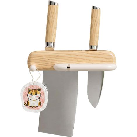 Portacoltelli magnetico da cucina (colore legno naturale) (1/5)