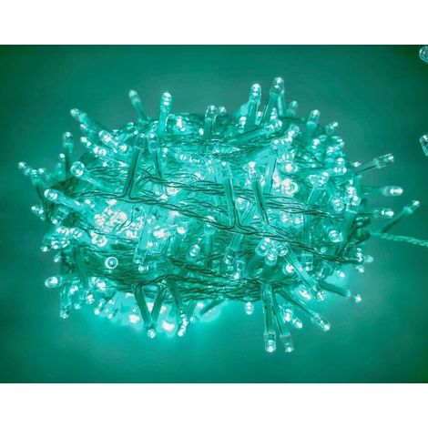 Catena Luminosa da Esterno Stringa di luci di Natale in serie Casa e Albero Luce Verde Acqua 25m 500 LED (1/4)