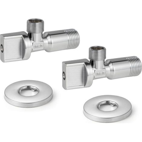 Vierteldreh-Eckventil für Toiletten, 1/2"-Einlass x 3/8"-Auslass, Chrom (1/5)