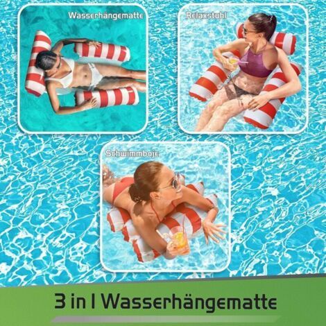 NALOOKAMIC Chaise de natation gonflable avec dossier et accoudoirs pour relaxation (1/3)