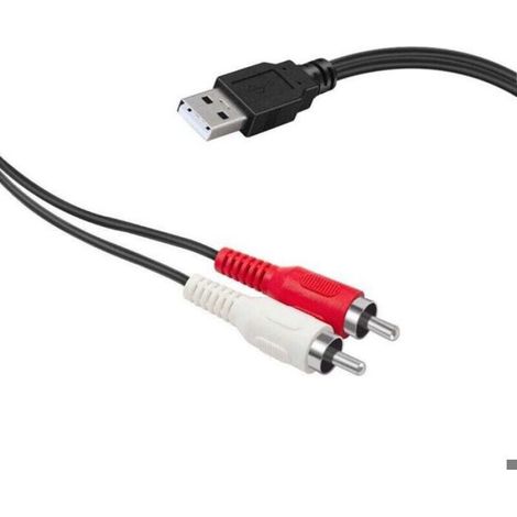 Adaptateur USB vers RCA - USB 2.0 Mâle vers 2 RCA Mâles - Pour Capture Audio Vidéo - 1,5 m (1/4)
