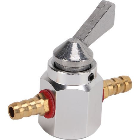 Robinet d'essence à coupure, vanne d'arrêt en alliage d'aluminium de remplacement pour moto cross et motocyclette, pièce détachée, argenté, kit de robinetterie (1/5)