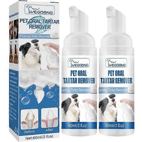 Mousse détartrante 123PCS pour chien, solution naturelle de soin dentaire, élimine le tartre et réduit l'accumulation de plaque dentaire. Produit de nettoyage buccal pour animaux de compagnie, 60 ml.