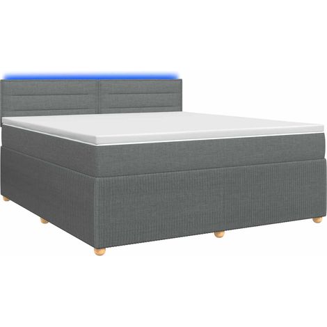 Maison Exclusive - Letto box spring con materasso Grigio Scuro 140 x 200 cm (1/5)