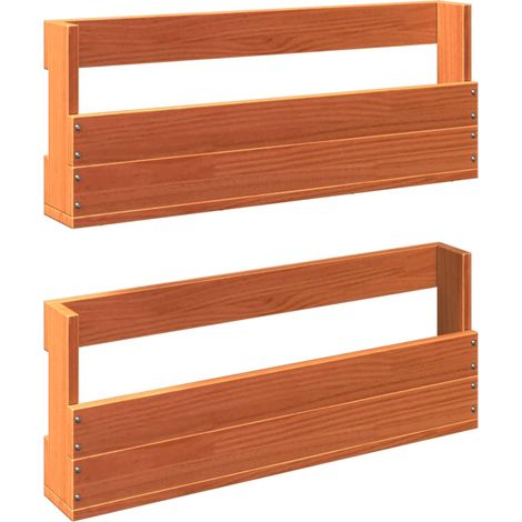 Maison Exclusive - Scarpiere a Parete 2 pz Marrone Cera Legno Massello di Pino