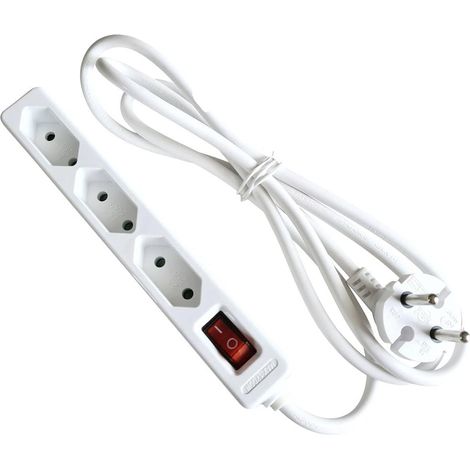 Bloc multiprise avec Interrupteur Blanc fiche avec Contour 1 pc(s)