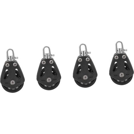 Polea de vela de 4 piezas, polea de bloqueo, rodamiento de bolas, polea de rodamiento duradera, polea de elevación simple para velero, rodamiento de polea simple