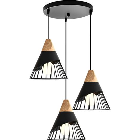 Modern Industrial Pendant Lights, Metal Lamp Shade 60W Maximum Black Industrial Retro Ceiling Light A (1/5)