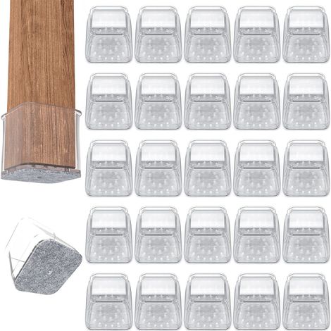 20x Schutzkappen Für Stuhlbeine  Stuhlbeinkappen Filz  Stuhlbeinkappen  Filzgleiter für Stühle  Stuhlbeinschoner  Möbelgleiter  Stuhlsocken  Stuhlgleiter (Quadratisch, 20x20mm)