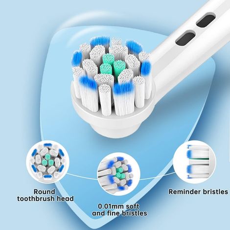 YanBan Tête de brosse à dents de rechange compatible avec Oral B la brosse à dents électrique, poils ultra-doux pour le soin des gencives sensibles, lot de 8 (1/4)