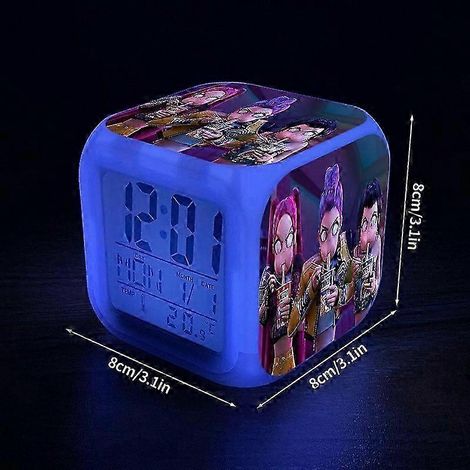 Réveil numérique coloré pour chambres d'enfants, design style anime, le cadeau idéal pour les étudiants et les fans de K-pop S6 (1/5)