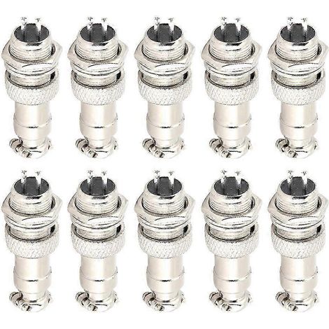 10 unidades de conector de zócalo de aviación GX12-2-Core para transmisión de señal ( )