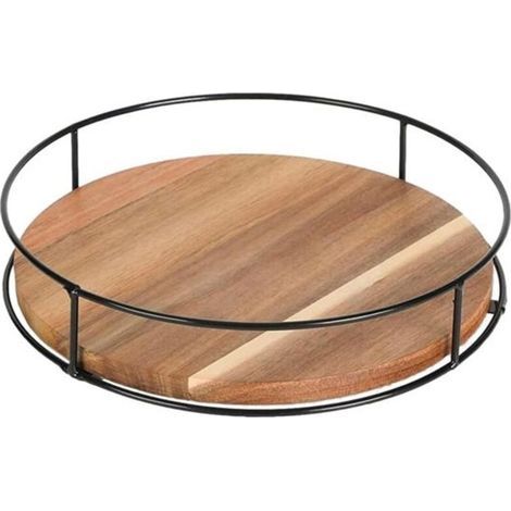 Plateau tournant en bois, plateau tournant pour organisateur de cuisine, plateau tournant à 360 degrés pour comptoir ou table à (1/5)