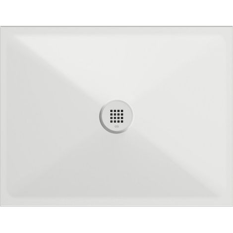 Receveur de douche rectangulaire en céramique 90x70x2cm, blanc mat