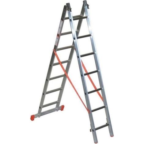 F.A.C.A.L. S.R.L. - Échelle transformable aluminium 2 plans Génia – Longueur 3 à 6 m - Longueur déployée 3,82 m