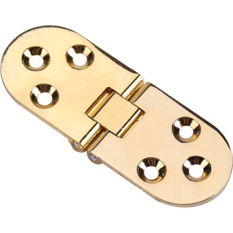 Scharnier für Klapptisch – 80 x 30 mm – Zinklegierung – abgerundete Kante – Nähmaschine – Klapptischplatte – Gold (1/3)