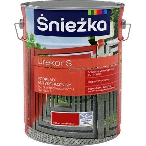 Śnieżka UREKOR S Apprêt anticorrosion pour métal 5l Oxyde rouge 1 pc. (1/3)