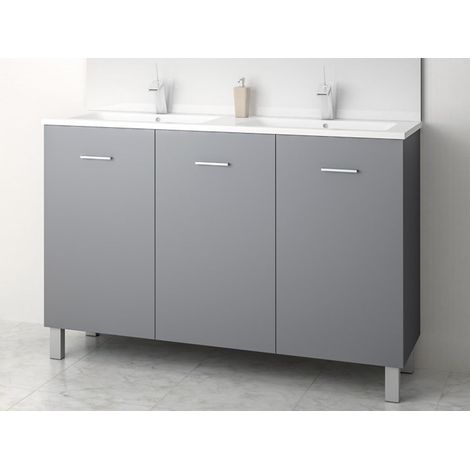 Caisson meuble sur pied Ancoflash à portes - anthracite mat 120cm - 3 portes (1/2)