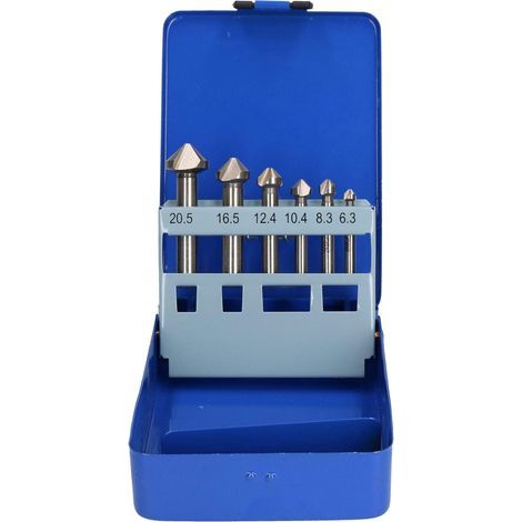 AIDUCHO 6pc HSS Fraises coniques Exercices d'Ébavurage à tête fraisée pour Métal Bois (1/4)