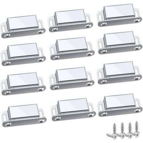 - Loquet Magnetique, 12 Pièces Aimants loqueteaux magnétiques Placard Aimant Puissant Robuste Jusqu'à 6kg, Pour Tiroirs Porte de Douche Aimanté Armoire Placard, Cabinet, Meubles (45mm-12pc)