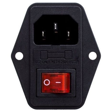 Conector alimentacion C14 AC con fusible hembra Negro 10 A (1/4)