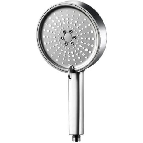 Pommeau de douche haute pression, pommeau de douche de 12 cm à économie d'eau avec interrupteur d'arrêt, 5 jets différents, pommeau de douche argenté avec filtre pour baignoires balnéo (1/4)