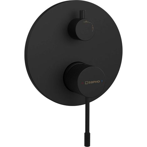 Sapho Solaris - Miscelatore da incasso, per 2 utenze, con corpo, nero opaco WD042B (1/2)