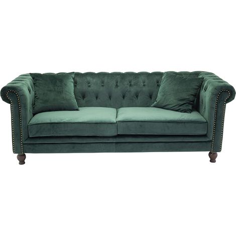 Velvet Sofa 3-Sitzer Velours grün. (1/2)