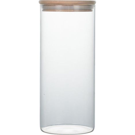 Boîtes en verre borosilicate haute résistance, boîtes à thé avec couvercle en bambou, boîtes de rangement transparentes, boîtes à bonbons, boîtes de rangement pour la cuisine (1/5)