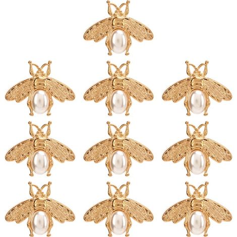 Fermoir Twist Lock Abeille Doré Clair Perle, Lot de 10, Boucle de Sac à Main, Accessoire de Couture Créative (1/5)