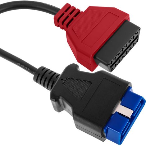 BeMatik - Câble de diagnostic mâle OBD2 rouge 16 broches compatible avec le logiciel de numérisation Fiat ECU (1/5)