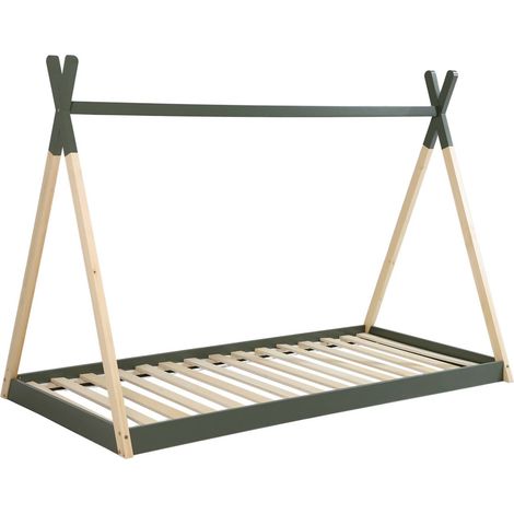 sweeek - Tipi-Kinderbett 90 x 190 cm Kiefernholz mit Lattenrost