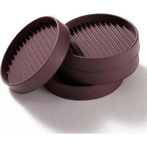 4 Pièces 7.6cm Patin Rond Antidérapant en Caoutchouc, Bed Sofa Wheel Anti-Slip Pad, Pied en Caoutchouc Pad, pour Lit Armoire Canapé Chaise Table, Marron (1/5)