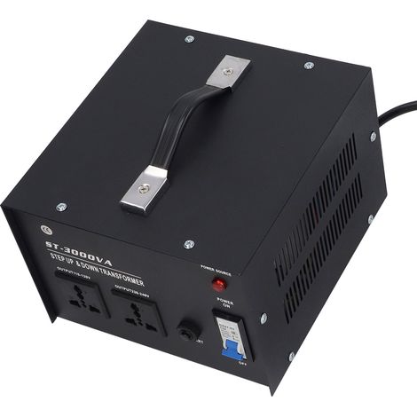 3000-W-Wechselspannungswandler 110 V auf 220 V (Aufwärtswandler) / 220 V auf 110 V (Abwärtswandler) mit 2 Universalsteckdosen und EU-Stecker (1/5)