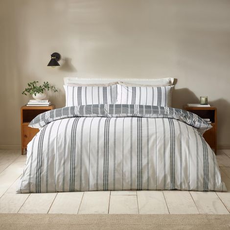 Parure de lit réversible avec Housse de Couette et taies d'oreiller Noir Super King Size (1/4)