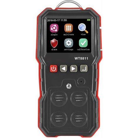Moniteur de qualité de l'air Détecteur de gaz composé portable Moniteur de CO Détecteur de monoxyde de carbone Sulfure d'hydrogène HS Oxygène Testeur de gaz combustible Alarme sonore Capteur de testeu (1/5)
